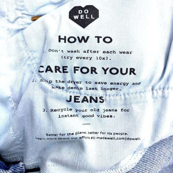 Madewell Slim Demi Boot Jeans Womens 25 Raw Edge Hem Northhaven Wash Blue Boho - Picture 9 of 12